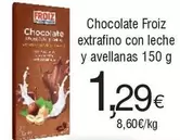 Oferta de Froiz - Chocolate Extrafino Con Leche Y Avellanas por 1,29€ en Froiz