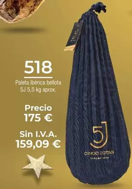 Oferta de Bellota - Paleta Ibérica  Sjj 5,5 Aprox. por 175€ en Froiz