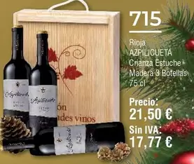 Oferta de Azpilicueta - Rioja  - Crianza Estuche Madera 3 Botellas por 21,5€ en Froiz