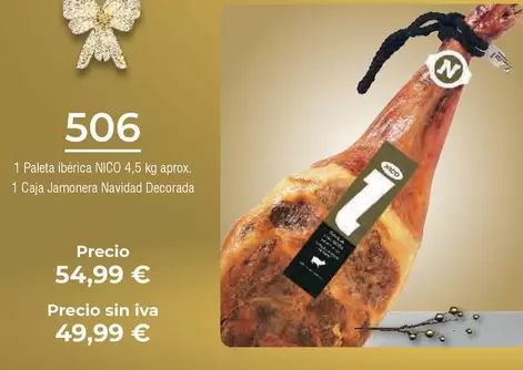 Oferta de Nico - Paleta Ibérica NICO por 54,99€ en Froiz