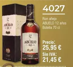 Oferta de Abuelo - Ron Anejo por 25,95€ en Froiz