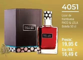 Oferta de Paco & Lola - Licor De Frambuesa por 19,95€ en Froiz