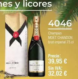 Oferta de Moët & Chandon - Champún Brut Imperial por 39,95€ en Froiz