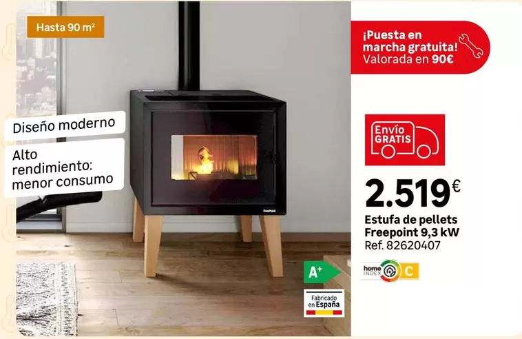 Oferta de Home - Estufa De Pellets Freepointe por 2519€ en Leroy Merlin