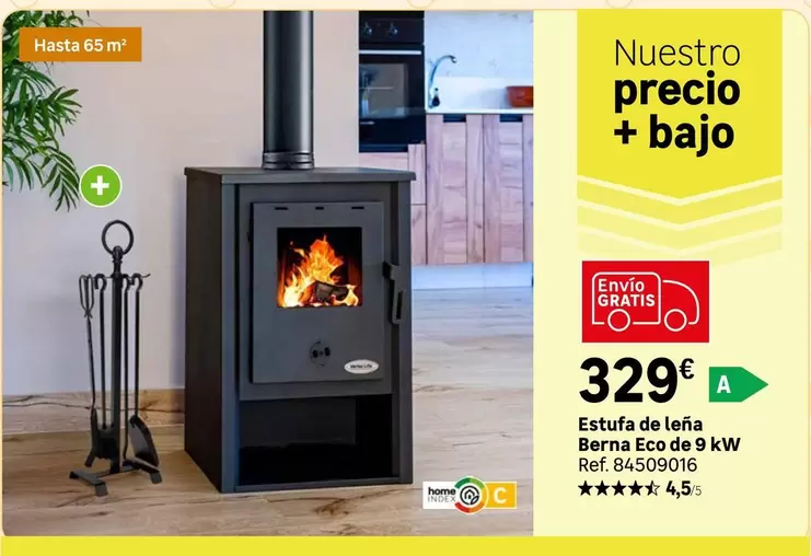 Oferta de Home - Estufa De Lena Berna Eco De Kw por 329€ en Leroy Merlin