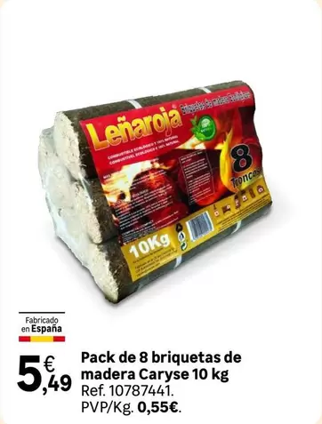 Oferta de Fabricado en españa - Pack De 8 Briquetas De Madera por 5,49€ en Leroy Merlin