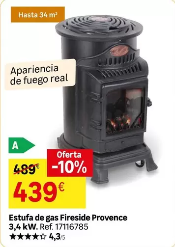 Oferta de Estufa De Gas Fireside Provence por 439€ en Leroy Merlin