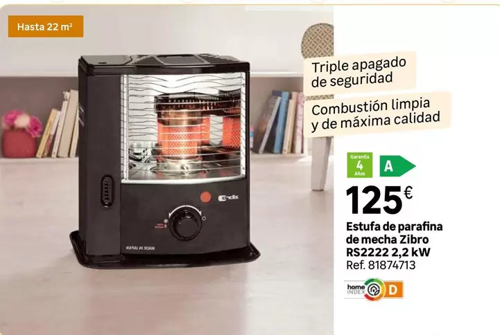 Oferta de Zibro - Estufa De Parfina De Mecha Zipro RS222,2 2,4 W por 125€ en Leroy Merlin