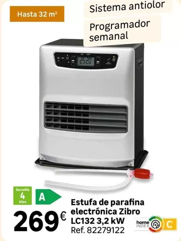 Oferta de Zibro - Estufa De Parafina Electronica Lc132 por 269€ en Leroy Merlin