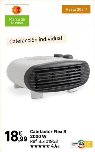 Oferta de Equation - Calefactor Flex 3 2000 W por 18,99€ en Leroy Merlin