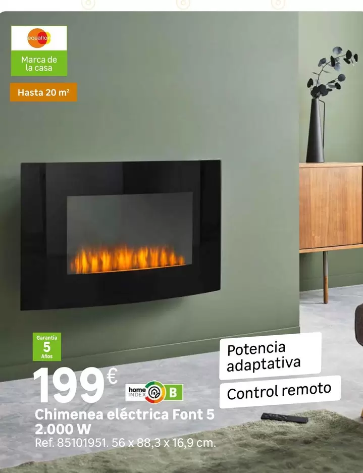 Oferta de Equation - Chimenea Eléctrica Font 5 por 199€ en Leroy Merlin