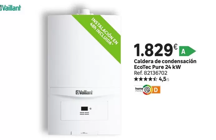 Oferta de Vaillant - Caldera De Condensación Ecotee Pure 24 Kw por 1829€ en Leroy Merlin