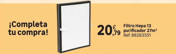 Oferta de Filtro Hepa 13 Purificador 27m por 20,79€ en Leroy Merlin