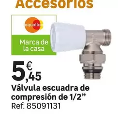 Oferta de Equation - Valvula Escuadra De Compresion De 1/2" por 5,45€ en Leroy Merlin