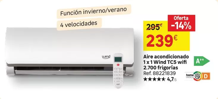 Oferta de Wifi - Aire Acondicionado 1x WINNIT DSC3 Wifi por 239€ en Leroy Merlin