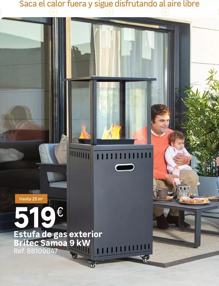 Oferta de Samoa - Estufa De Gas Exterior Brice Samoa 9 Kw por 519€ en Leroy Merlin