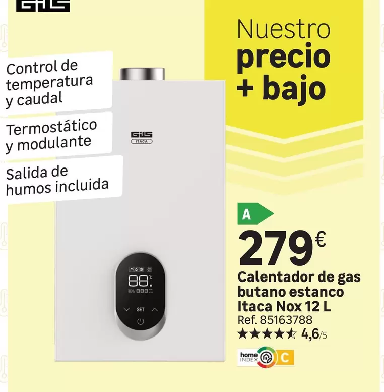 Oferta de Itaca - Calentador De Gas Butano Estanco por 279€ en Leroy Merlin