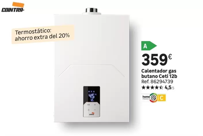 Oferta de Cointra - Calentador Gas Bottano Ceti 12b por 359€ en Leroy Merlin