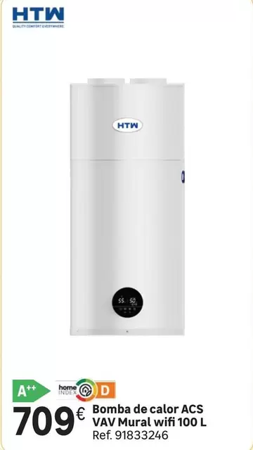 Oferta de Home - Bomba De Calor Acs Vav Mural Vifi 100 L por 709€ en Leroy Merlin