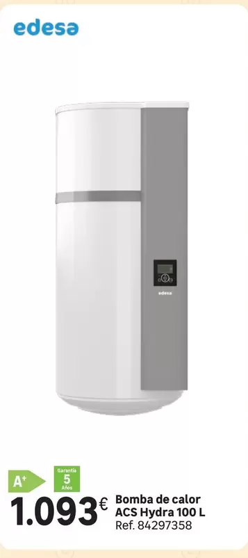 Oferta de Edesa - Bomba De Calor Acs Hydra por 1093€ en Leroy Merlin