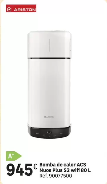 Oferta de Ariston - Bomba De Calor Acs Nuos Plus S2 Wifi por 945€ en Leroy Merlin