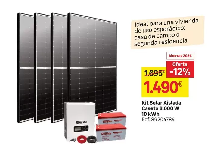 Oferta de Ideal - Kit Solar Caseta 3.000 W 10 Kwi por 1490€ en Leroy Merlin