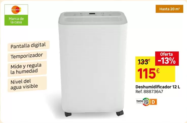 Oferta de Deshumidificador 12 L por 115€ en Leroy Merlin