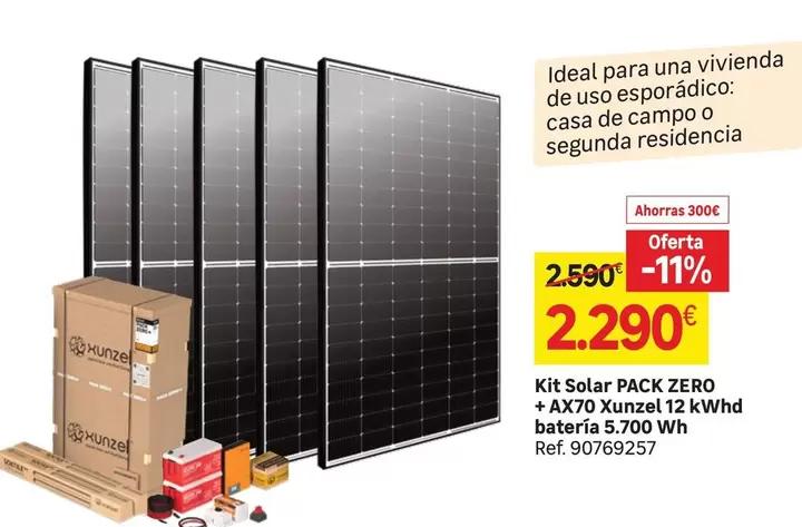 Oferta de Backpack Zero - Kit Solar + 4x70 Xm2fd 12 Wrh por 2290€ en Leroy Merlin