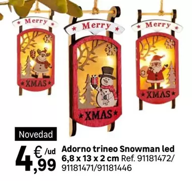 Oferta de Merry - Adorno Trineo Snowman Led por 4,99€ en Leroy Merlin