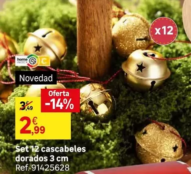 Oferta de Set 12 Cascabeles Dorados 3 Cm por 2,99€ en Leroy Merlin