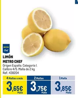 Oferta de Chef - Metro  - Limon por 3,85€ en Makro