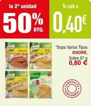 Oferta de Knorr - Sopa Varios Tipos por 0,8€ en Masymas