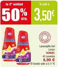 Oferta de Somat - Lavavajilla Gel Limón por 6,99€ en Masymas