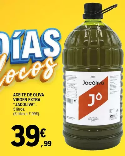 Oferta de Jacoliva - Aceite De Oliva Virgen Extra por 39,99€ en E.Leclerc