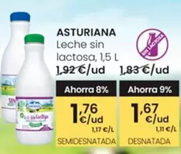 Oferta de Asturiana - Leche Sin Lactosa por 1,67€ en Eroski