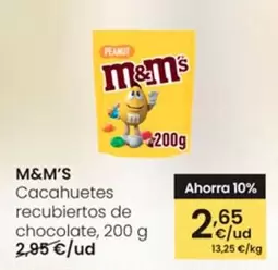 Oferta de M&M's - Cacahuetes Recubiertos De Chocolate por 2,65€ en Eroski