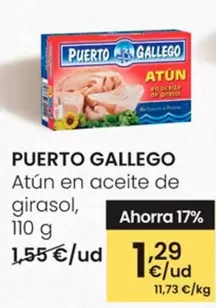 Oferta de Puerto Gallego - Atún En Aceite De Girasol por 1,29€ en Eroski