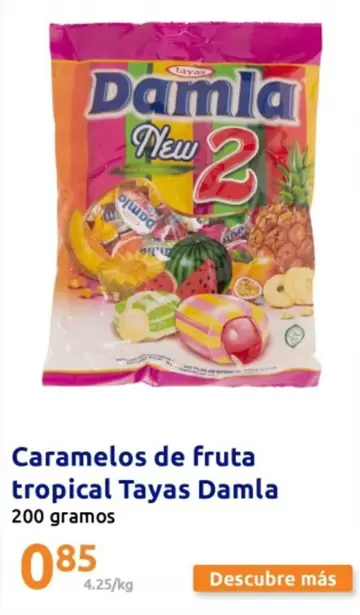 Oferta de Tayas Damla - Caramelos De Fruta Tropical  por 0,85€ en Action