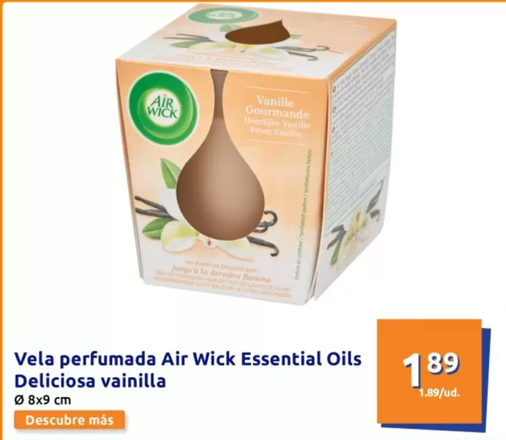 Oferta de Air Wick - Vela Perfumada  Essential Oils Deliciosa Vainilla  por 1,89€ en Action