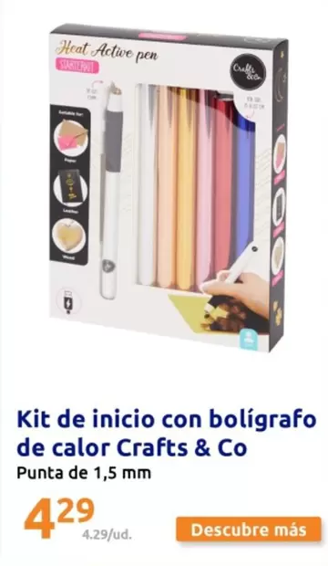 Oferta de Kit De Inicio Con Boligrafo De Calor Crafts & Co por 4,29€ en Action