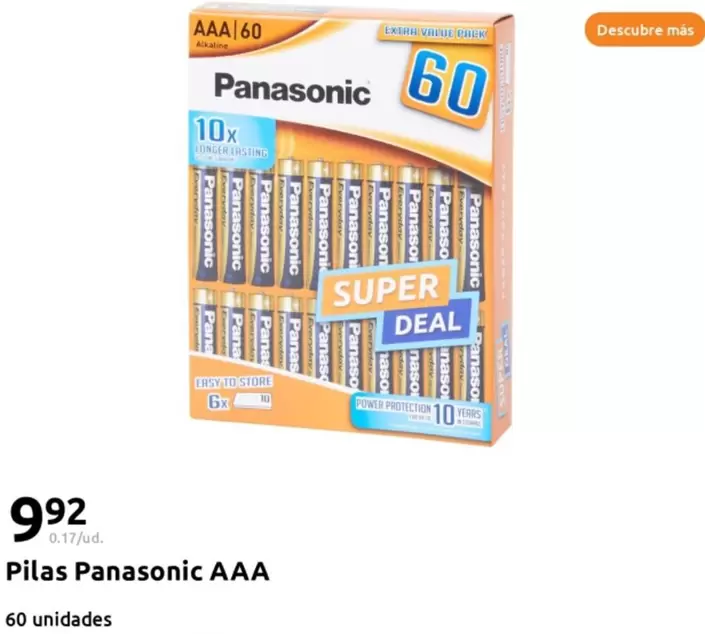 Oferta de Panasonic - Pilas Aaa por 9,92€ en Action