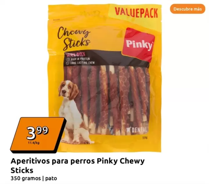 Oferta de Duck - Aperitivos Para Perros Pinky Chewy Sticks por 3,99€ en Action