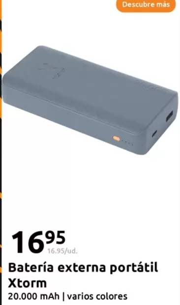 Oferta de Bateria Externa Portátil Xtorm por 16,95€ en Action