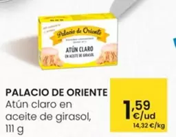 Oferta de Palacio De Oriente -  Atún Claro En Aceite De Girasol por 1,59€ en Eroski