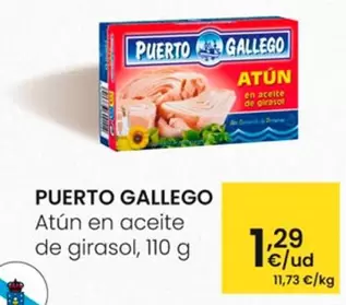 Oferta de Puerto Gallego - Atún En Aceite De Girasol por 1,29€ en Eroski