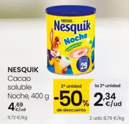 Oferta de Nestlé - Nesquik Cacao Soluble Noche por 4,69€ en Eroski