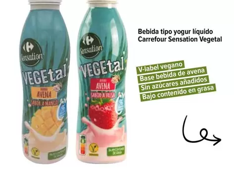 Oferta de Carrefour - Bebida Tipo Yogur Líquido Sensation Vegetal en Carrefour