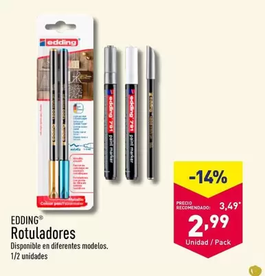 Oferta de Edding - Rotuladores por 2,99€ en ALDI