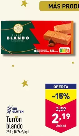 Oferta de Turron Blando por 2,19€ en ALDI