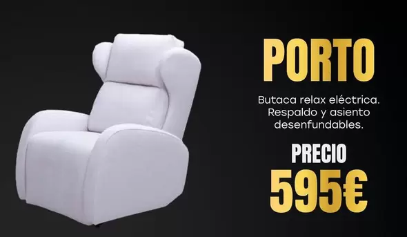 Oferta de Porto Butaca Relax Electrica, Respaldo Y Asiento Desenfundables por 595€ en OKSofas